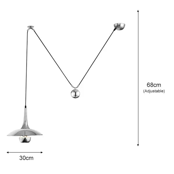 Adjustable Polished Chrome E27 Pendant Lamp