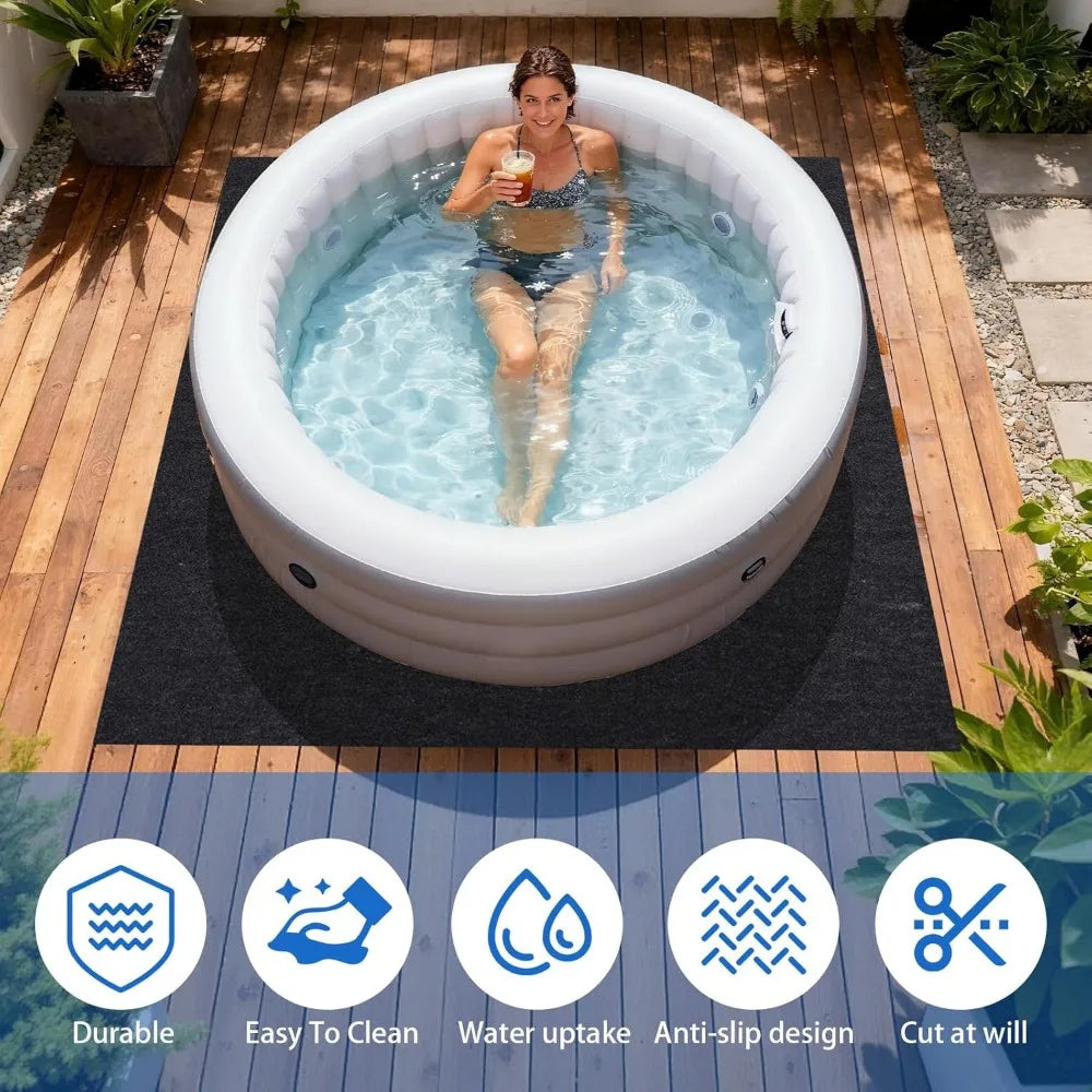 NBVCX Hot Tub Mat Waterproof Leakproof Floor Protector