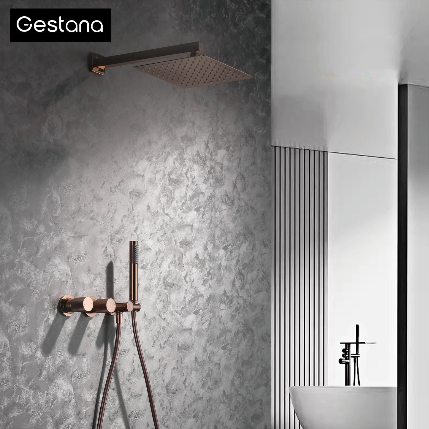 Gestana Brass Wall Mounted Shower System With Dual Control