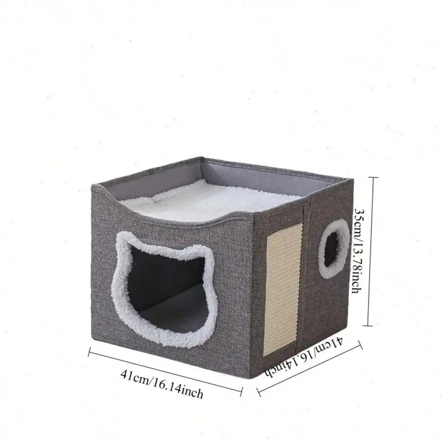 3 In 1 Cat House With Bed Tunnel Scratching Board