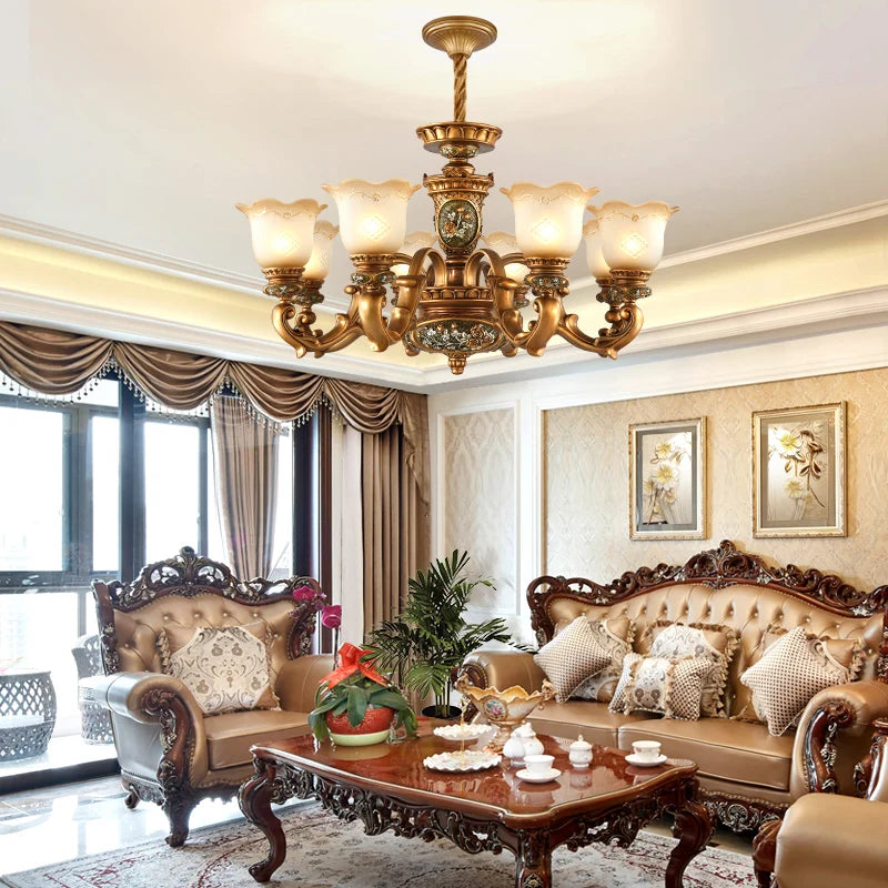 HAILUNBAO European Retro Atmospheric Chandelier Pendant Lamp