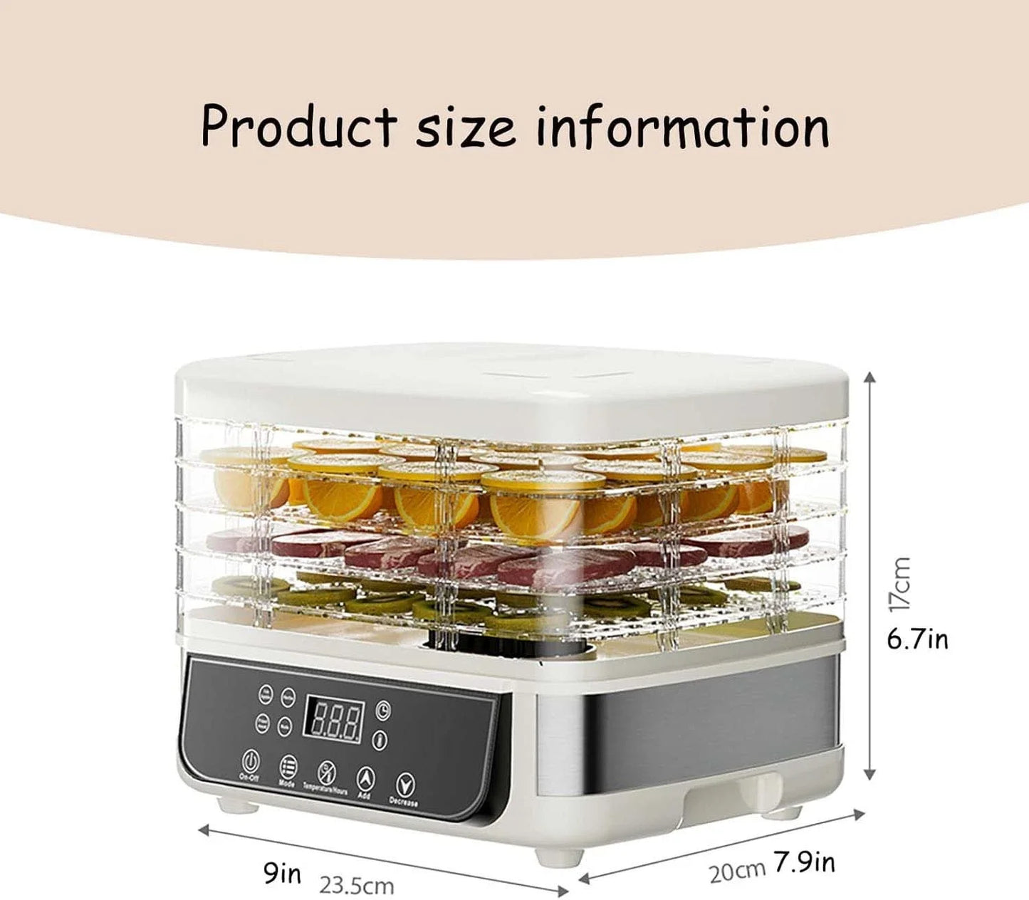 5-Layer Food Dehydrator With Adjustable Temperature