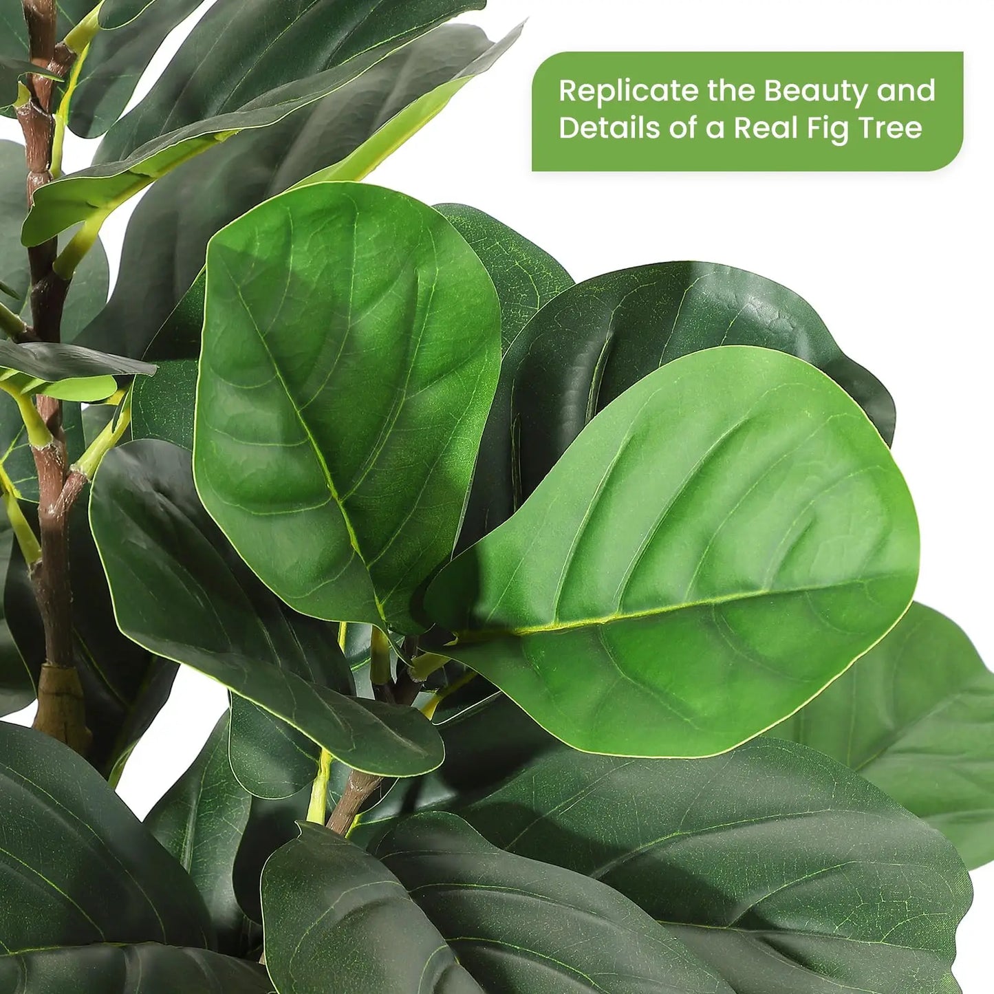 Fiddle Leaf Fig Artificial Tree In White Planter