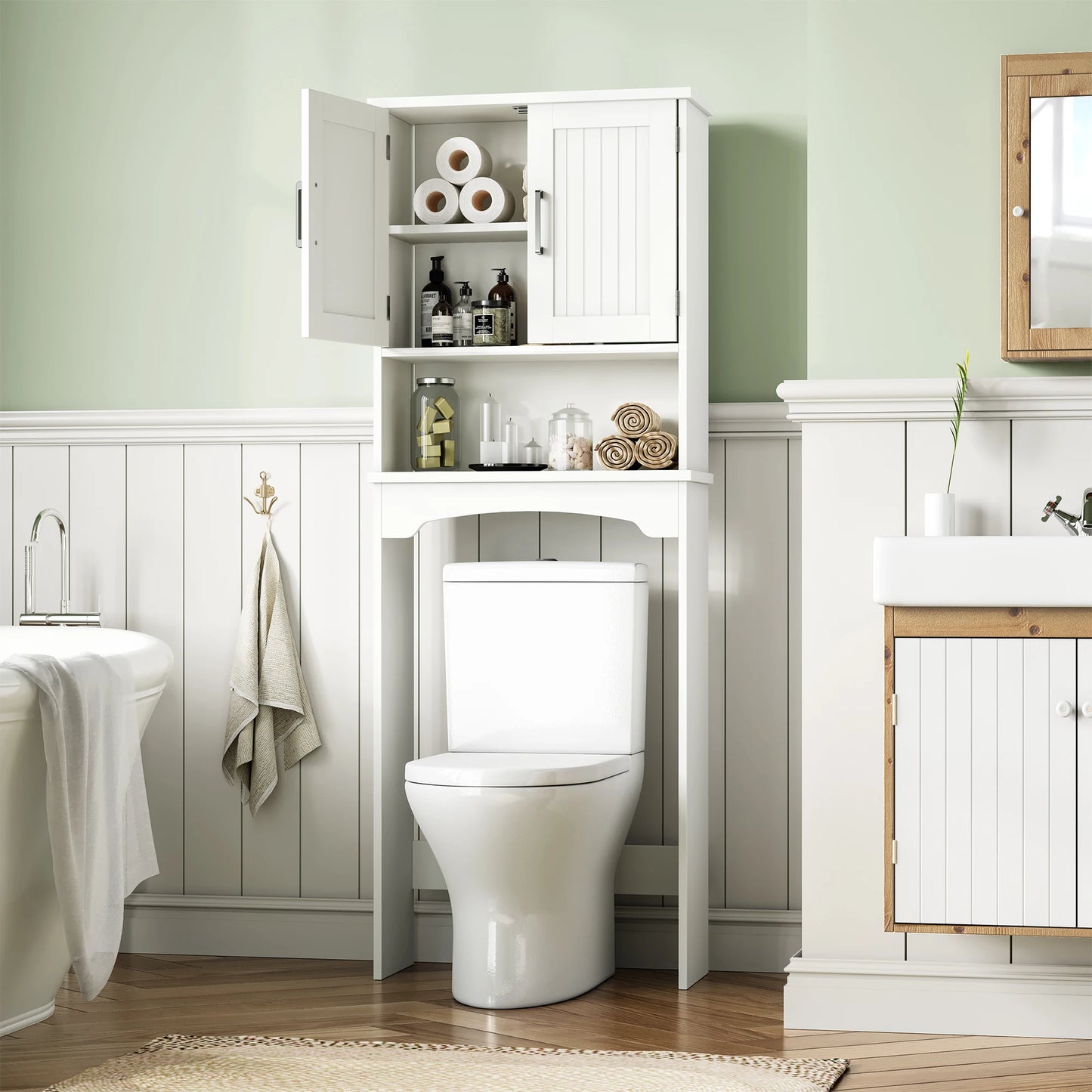 HiMISS Over The Toilet Storage Cabinet With AntiTip