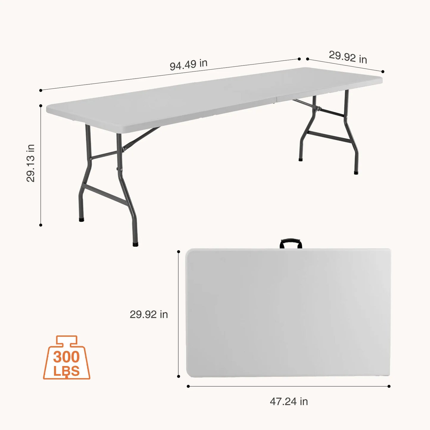 JHK Portable Folding Table Outdoor Heavy Duty Carry Handle