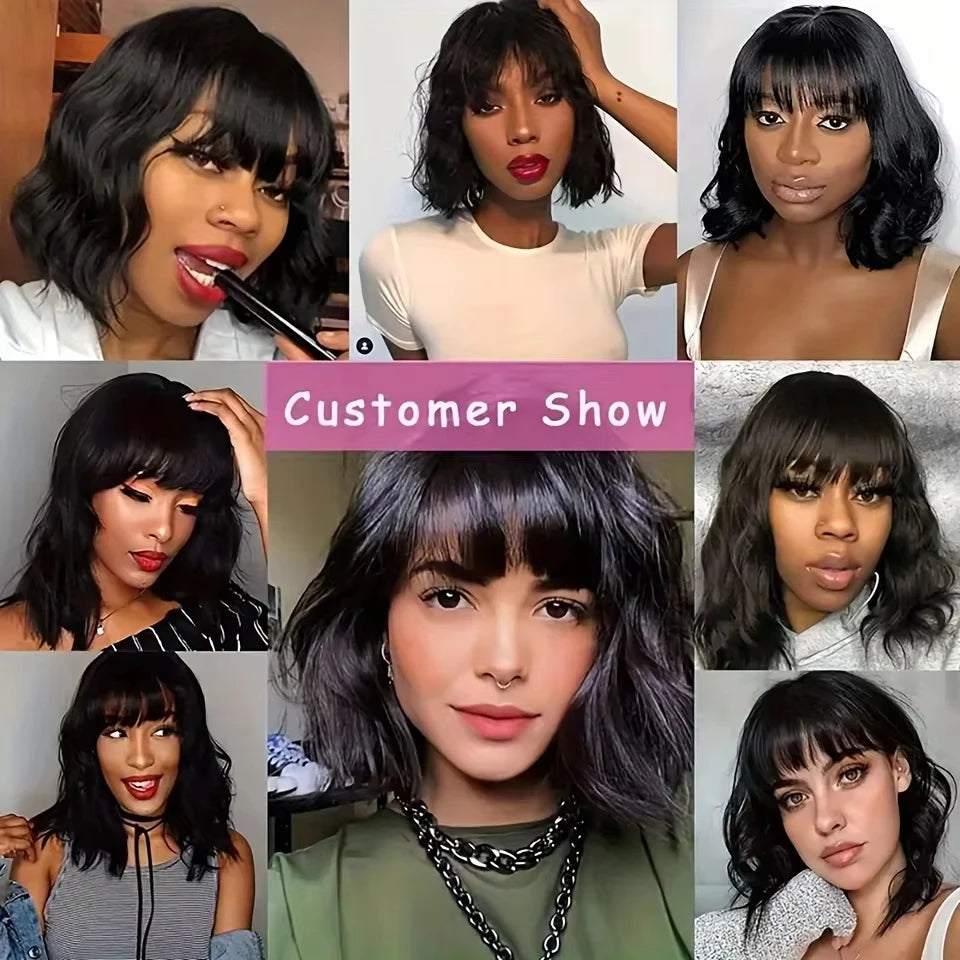 Realace Brazilian Body Wave Human Hair Bob Wig