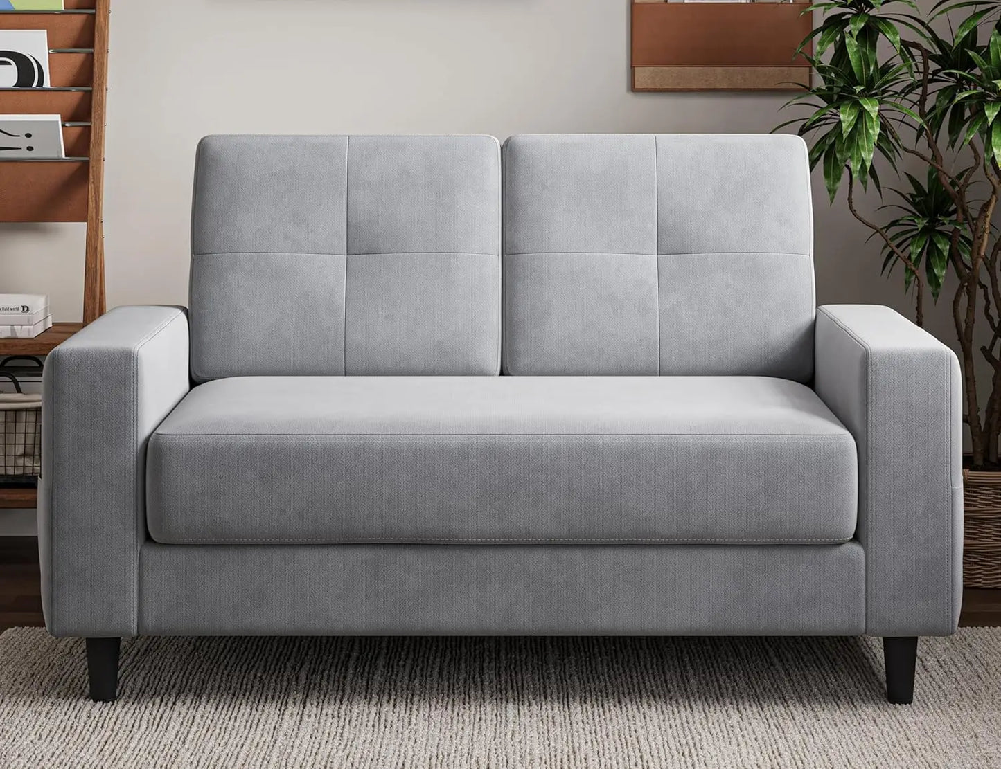 Contemporary Velvet Loveseat For Small Spaces