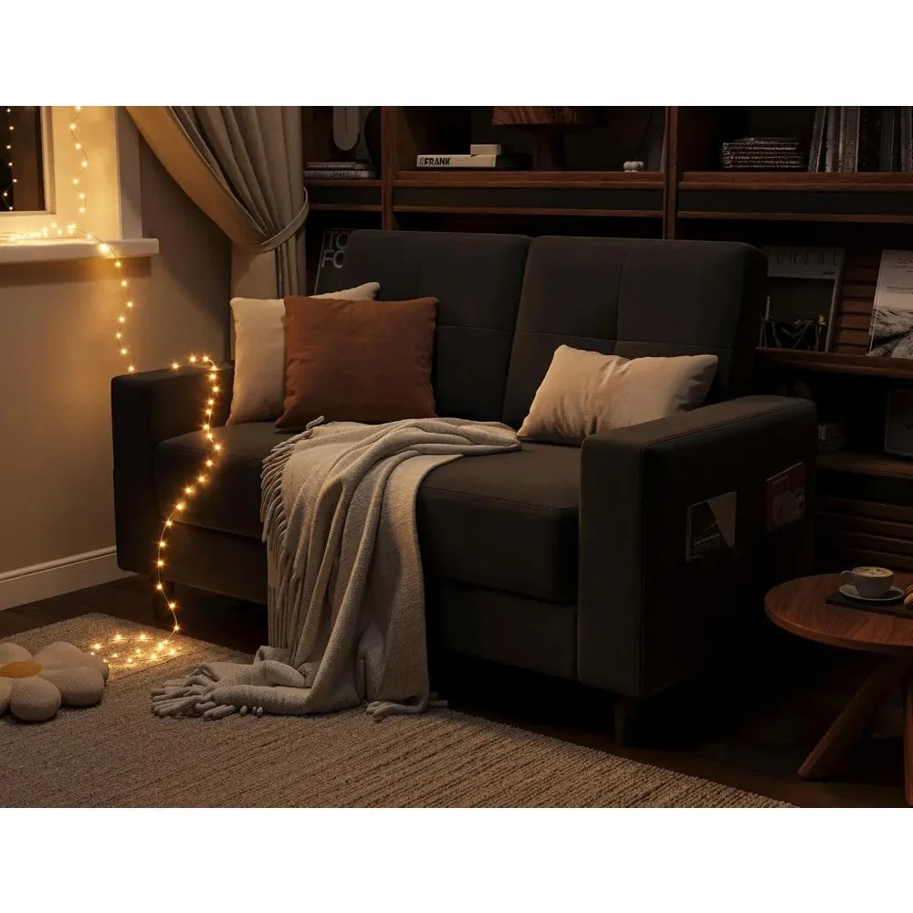 Contemporary Velvet Loveseat For Small Spaces