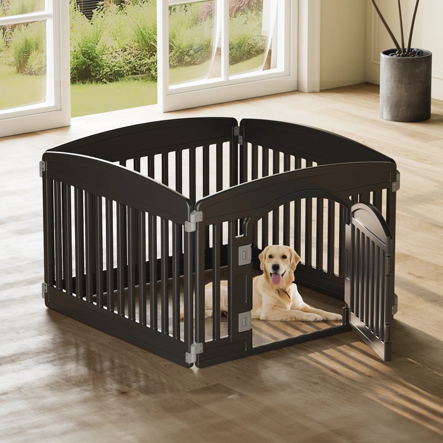 JHK Plastic Dog Playpen Expandable Portable Fence