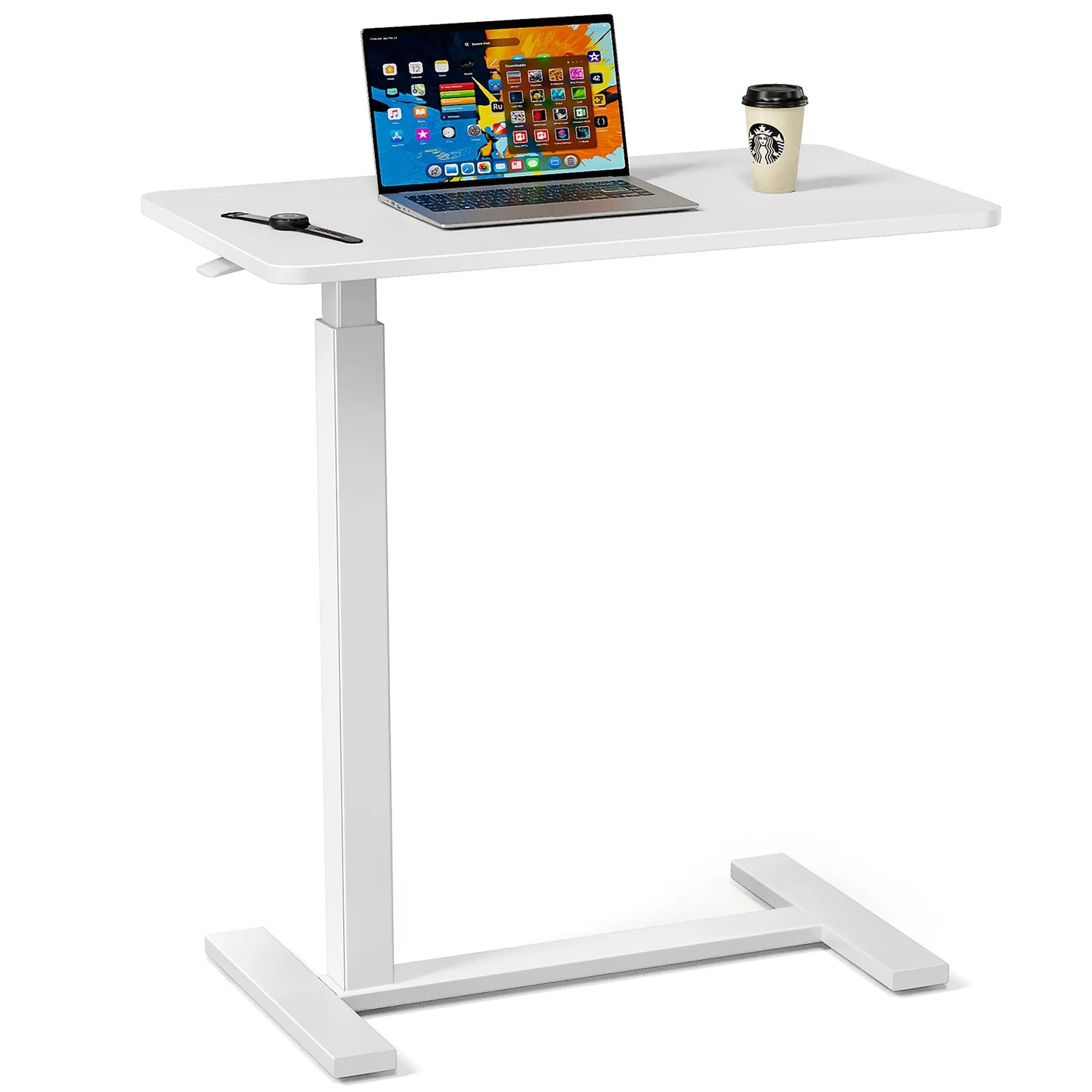 JHK Overbed Bedside Sofa Table With Height Adjustable Desk