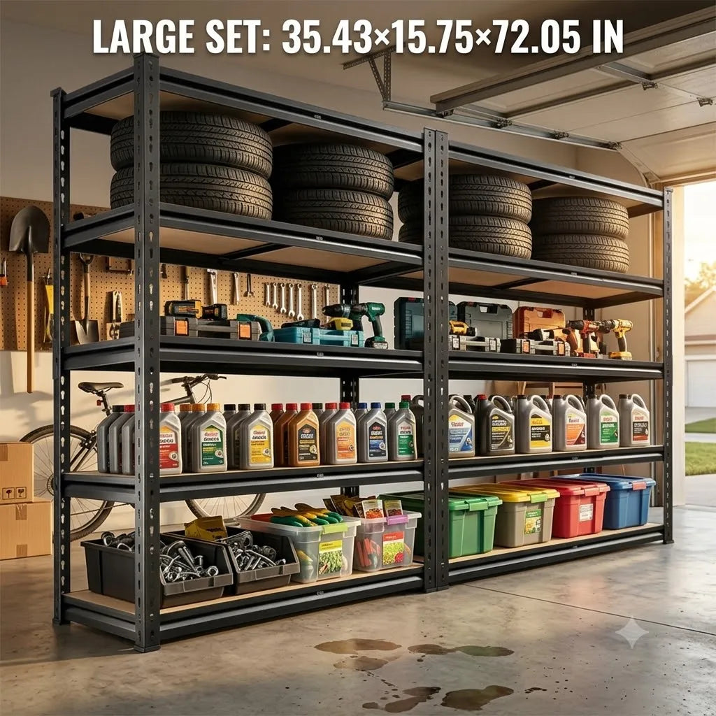 Heavy Duty Adjustable Five Tier Metal Storage Shelving