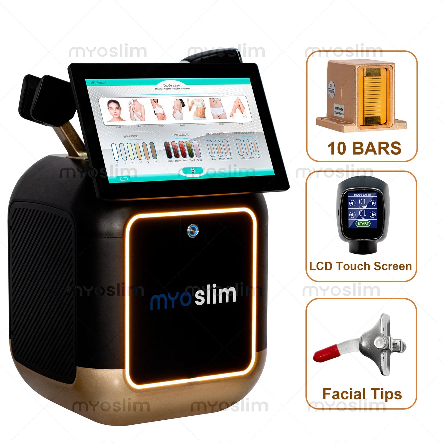 Myoslim FAC4 808nm Diode Hair Removal Device