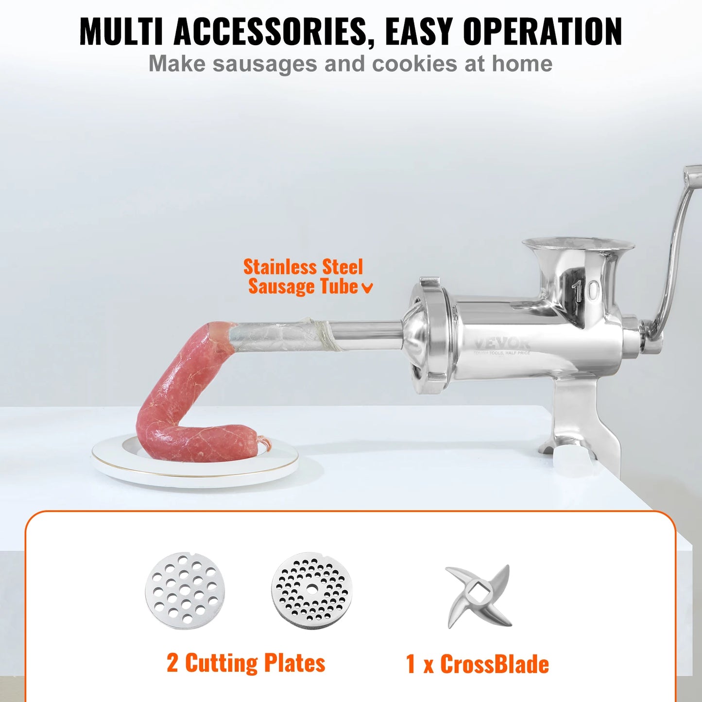 SucceBuy Manual Meat Grinder Stainless Steel Sausage Maker