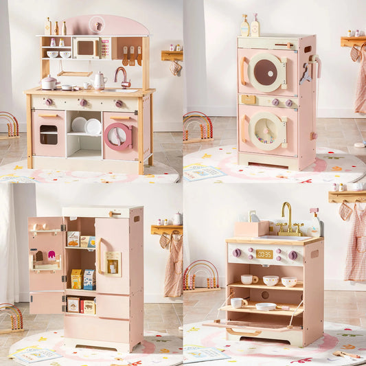 Robud Wooden Kids Play Kitchen Set With Appliances