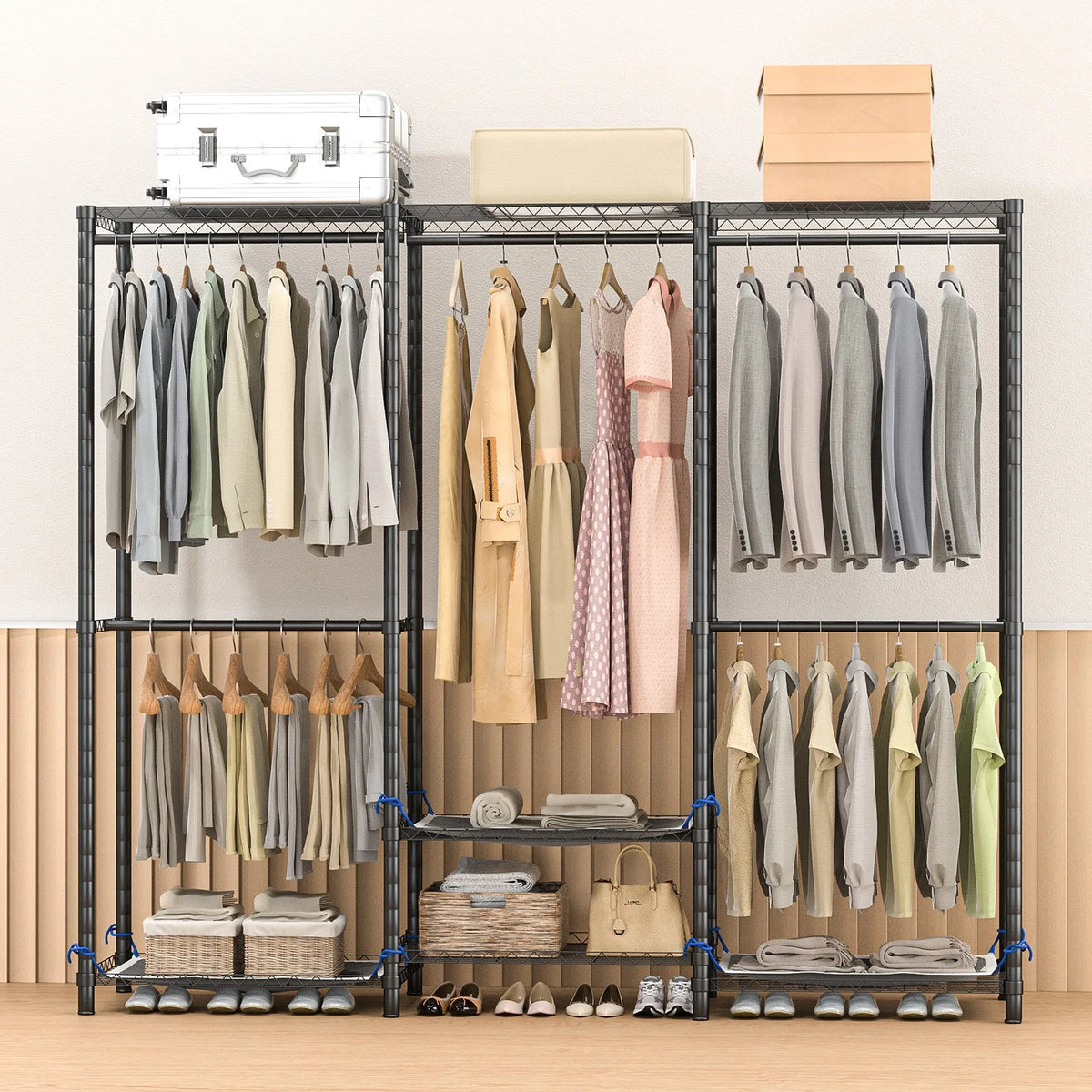 Heavy Duty Freestanding Metal Clothes Rack For Home