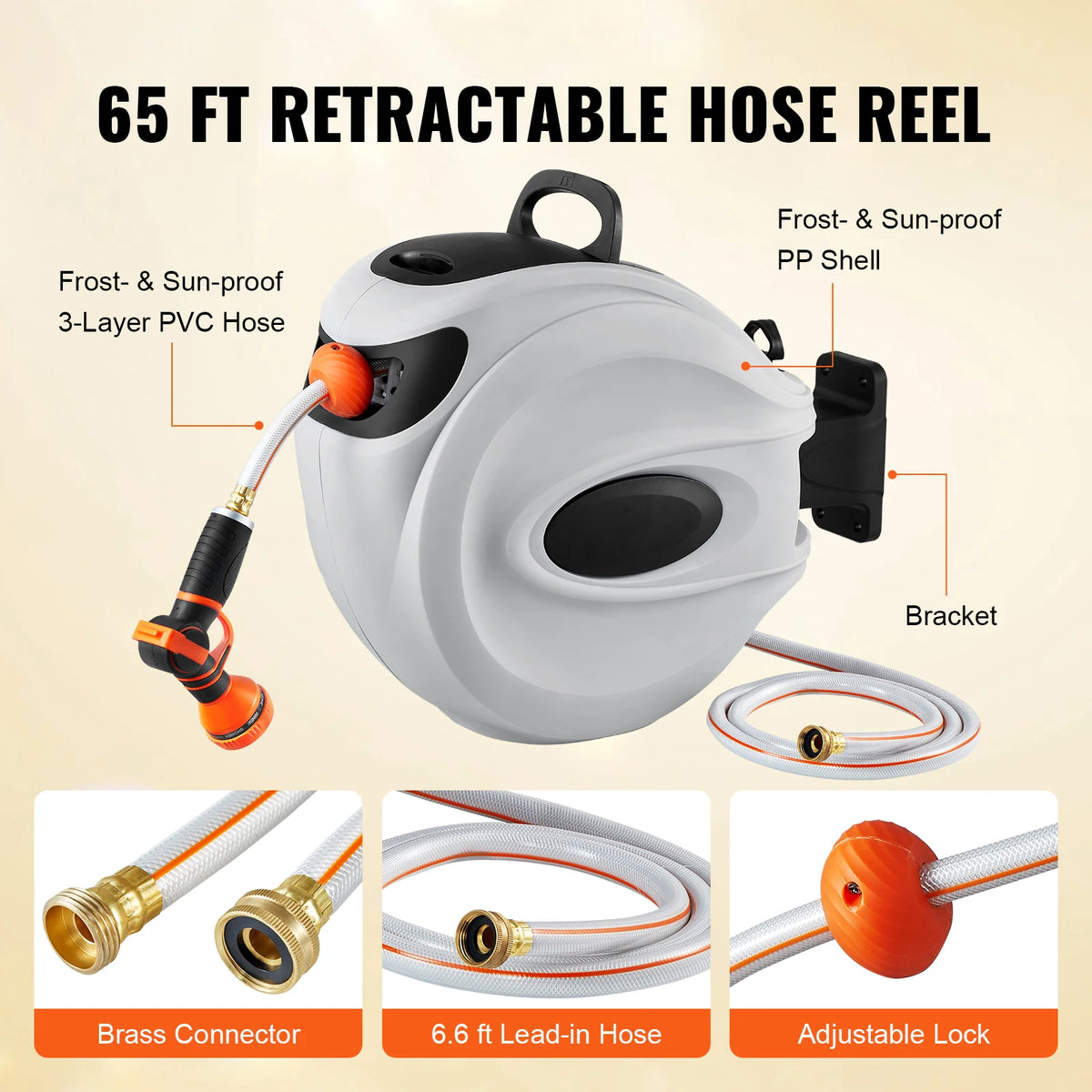 SucceBuy Automatic Retractable Garden Hose Reel