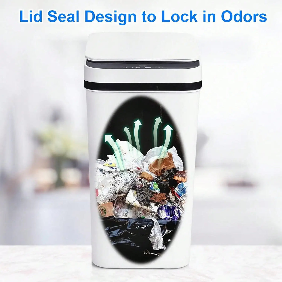 Odor Proof Motion Sensor Trash Can With Automatic Lid