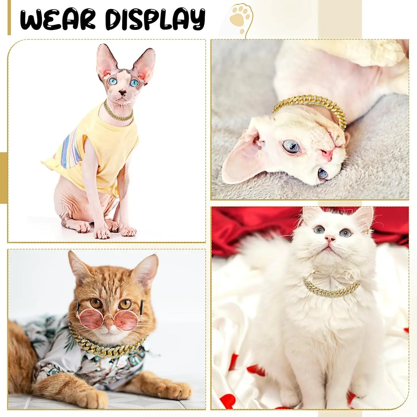 Luxury Gold Dog Chain Collar Pet Jewelry