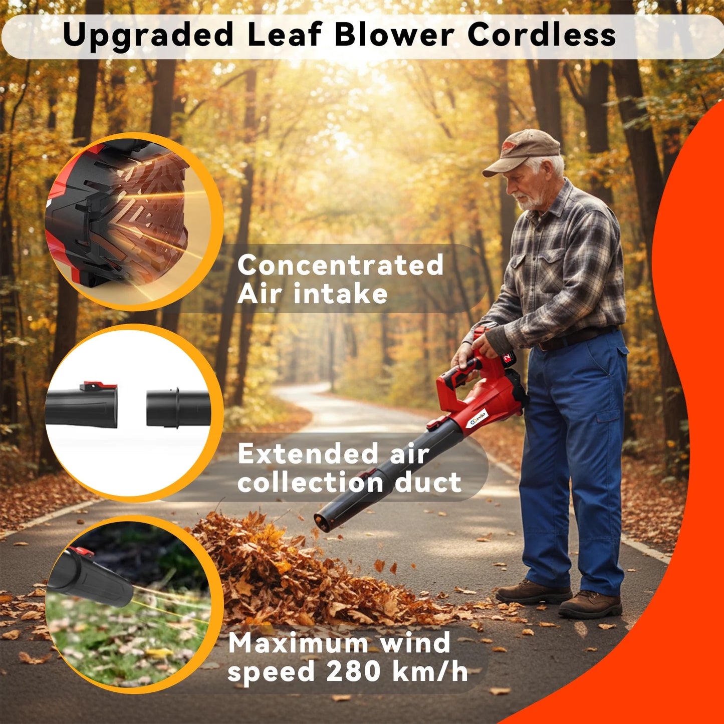 Cordless Leaf Blower 650 CFM With 21V Battery