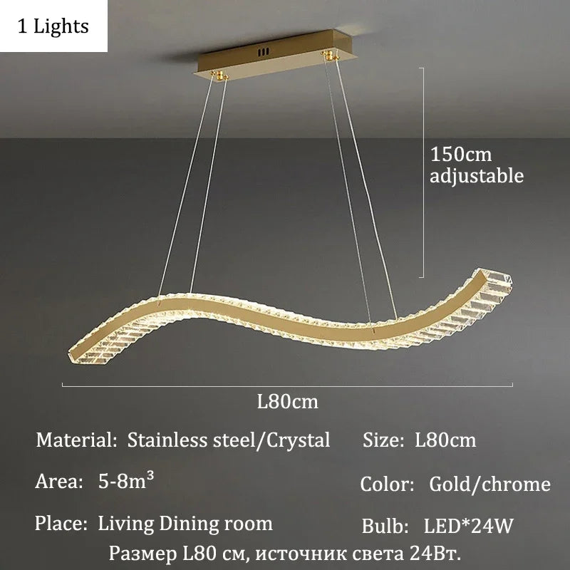 KUALOOL Luxury Crystal Chandeliers Modern Living Room Lighting