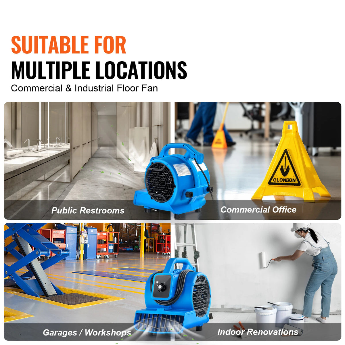 SucceBuy Portable Floor Blower Air Mover for Drying