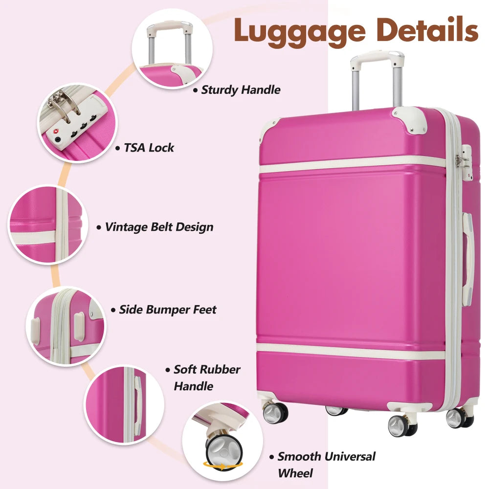 Lightweight ABS Hardside Spinner Luggage Set with TSA Lock