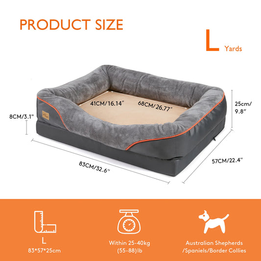 BINGOPAW Large Dog Bed With Removable Washable Cover