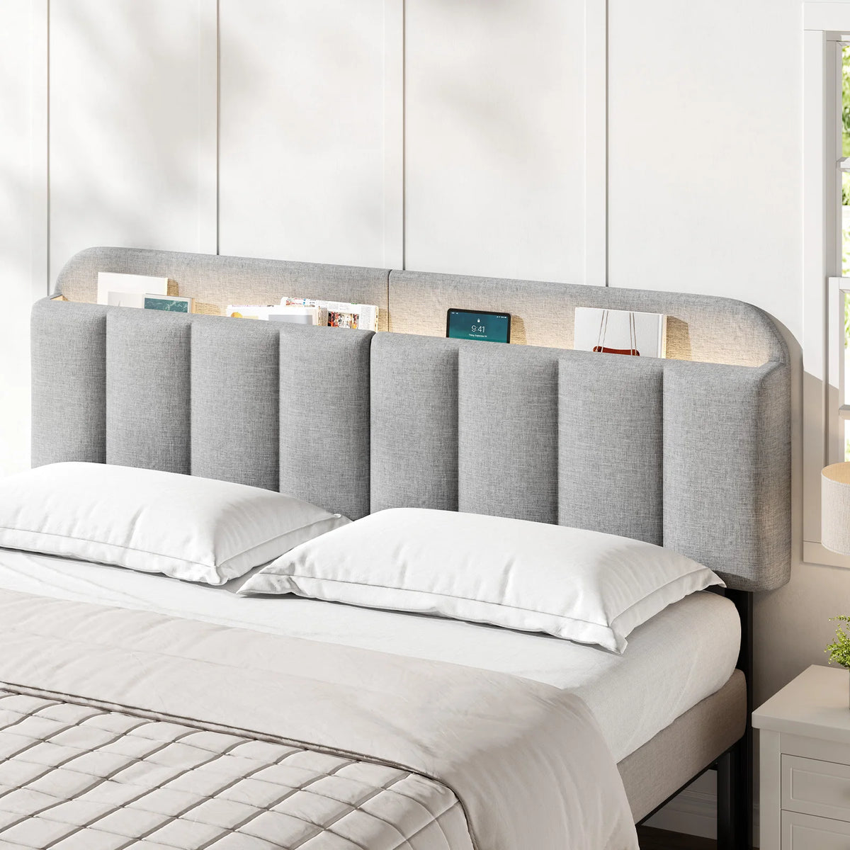 Onbrill Adjustable Headboard With RGB LED Accent Lighting