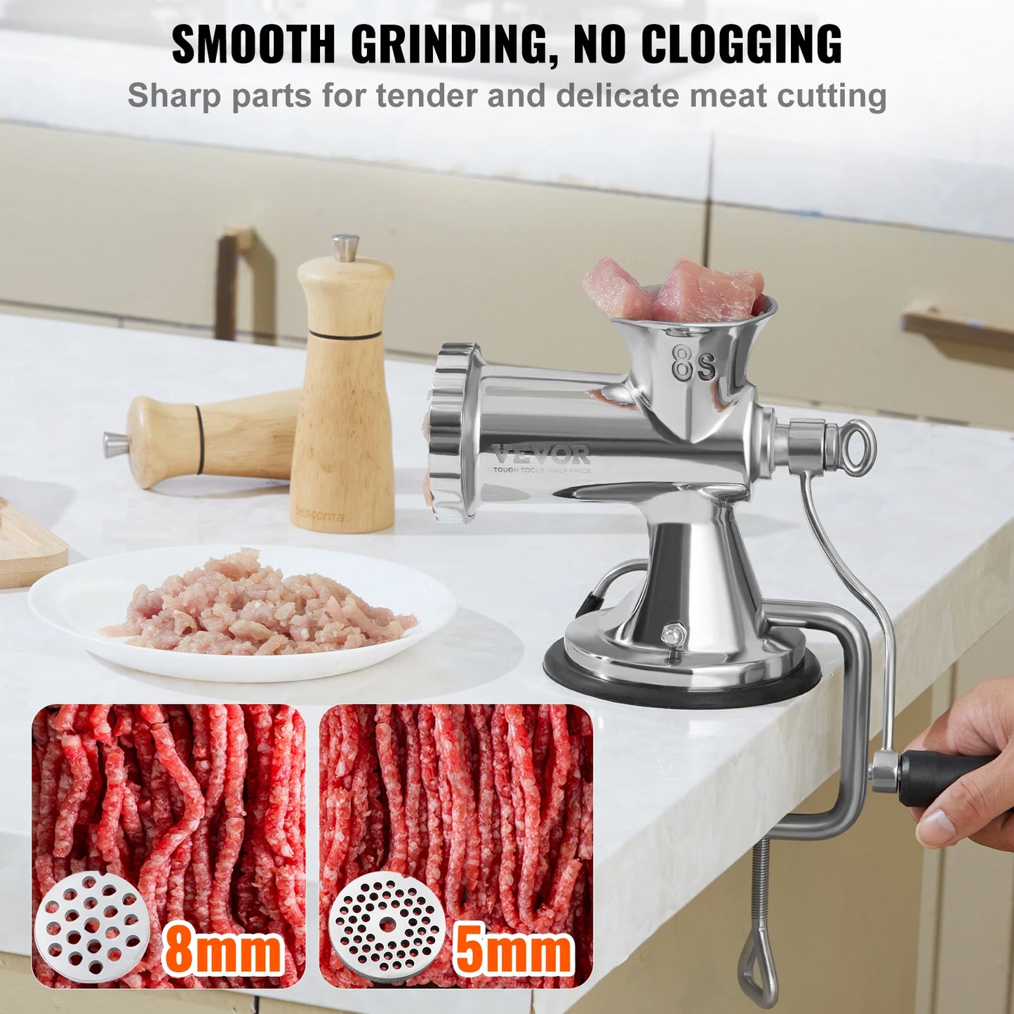 SucceBuy Manual Meat Grinder Stainless Steel Suction Cup